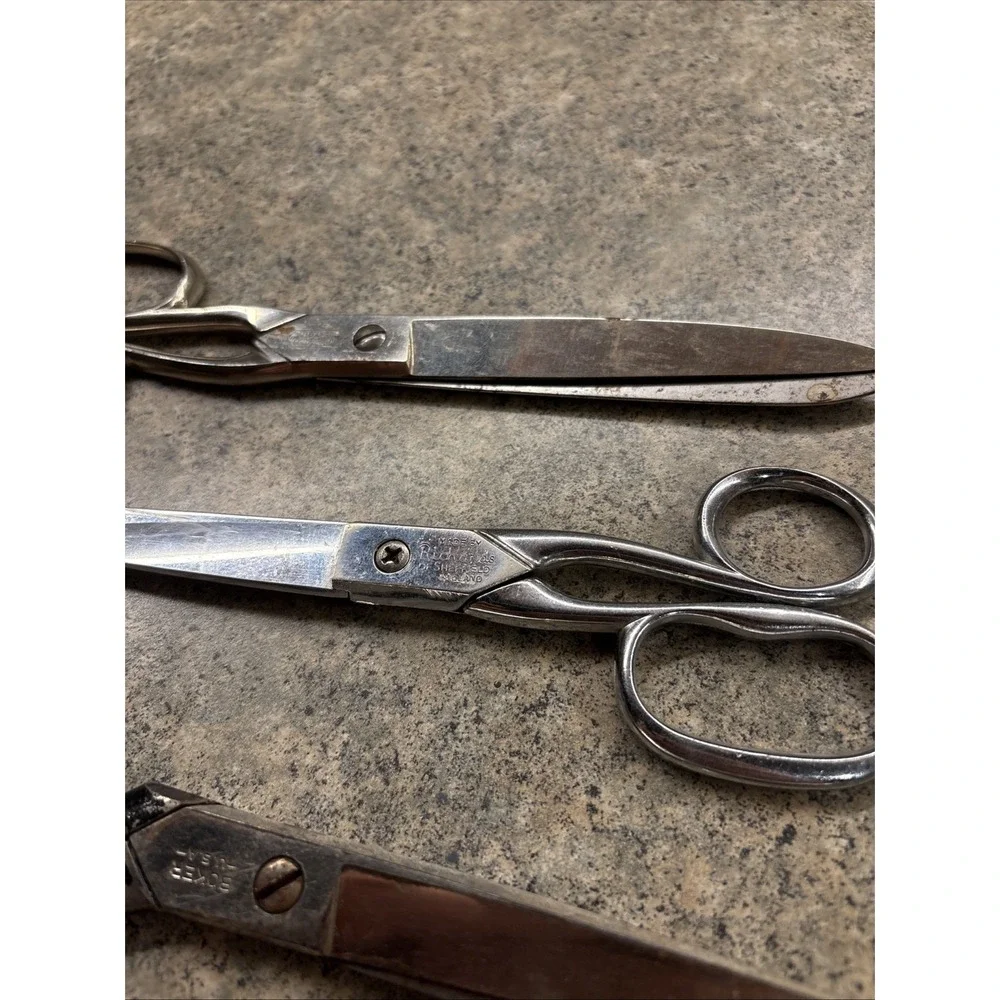 Vintage Metal Sewing Scissors Boker, Richard's, Voss Cut Co Lot Of‎ 3
